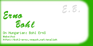 erno bohl business card