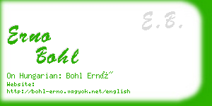 erno bohl business card